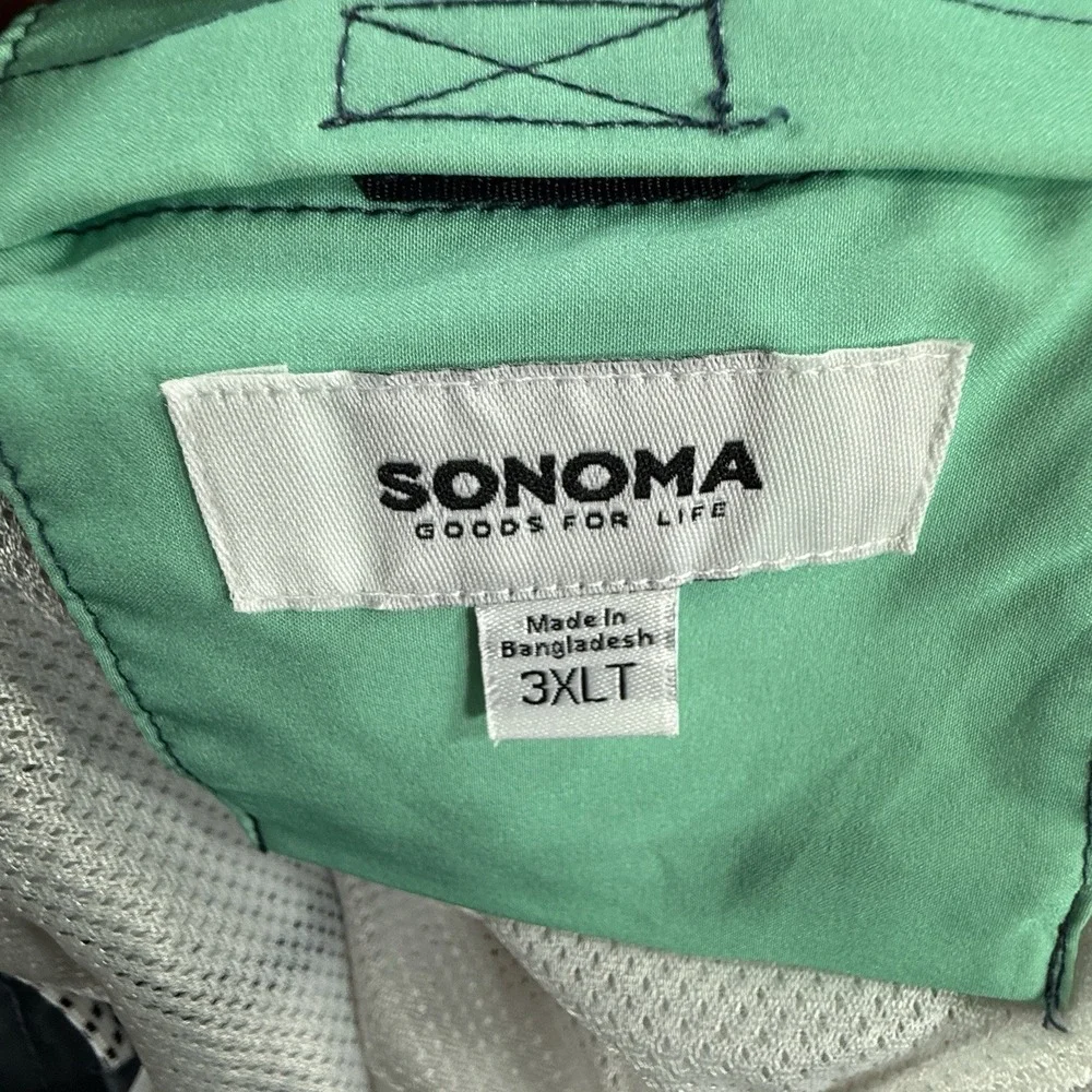 Sonoma Swim Trunks Mens 3XLT Board Shorts Stretch Color Block‎ Lined